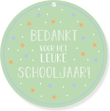 Label / kaart - Leuk schooljaar - Pistache