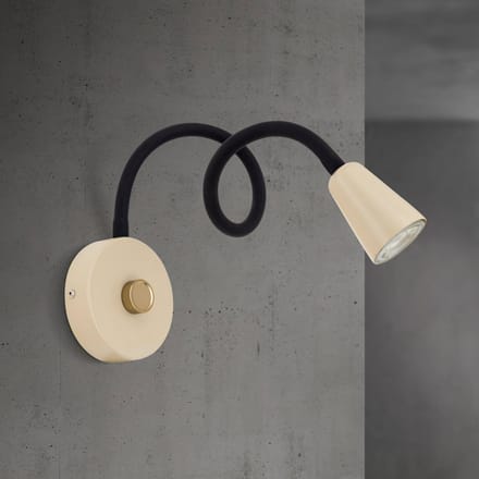 ORION Wandlamp Dotty, kaki, flexibele arm, dimmer, GU10