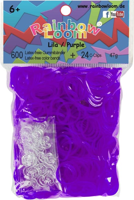 Rainbow Loom Elastiekjes - Rubber Bands Lila - 600 stuks