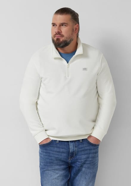 s.Oliver - male - Sweater met troyerkraag en logopatch
