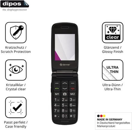 dipos – 4x Beschermfolie geschikt voor Denver BAS-24800L | Krasbestendige & heldere Screenprotector Ultra-Thin