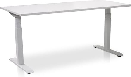 Zit-sta bureau elektrisch verstelbaar - MRC PRO NEN-EN 527 | 160 x 80 cm | frame wit - blad wit - met kabelmanagement | memory functie met USB | 150kg draagvermogen