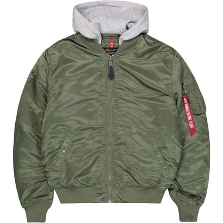 MA-1 Zip Hood Back Embroidery Bomber Jacket