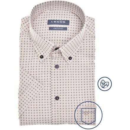 Ledûb Overhemd Abstract Pattern Short Sleeve Button-Down Licht Bruin / male
