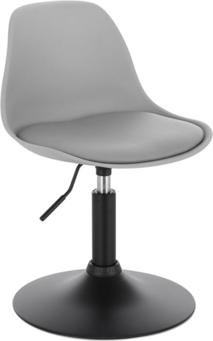 Mini Barkruk - Grijs - Kunstleer - Verstelbaar - Zithoogte 37-49cm - Keuken