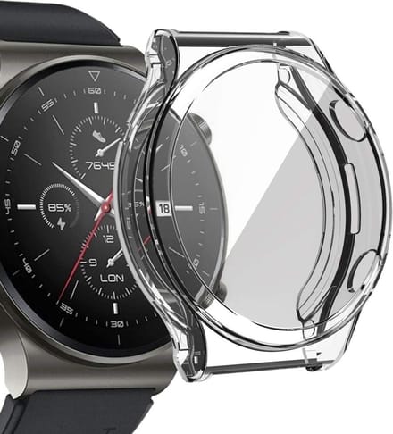 Screenprotector + Hoesje geschikt voor Huawei Watch GT 2 Pro - Transparant