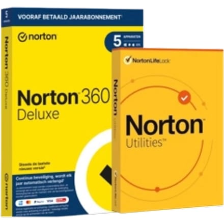 Norton 360 Deluxe met Norton Utilities Ultimate | 5 apparaten | 1 jaar