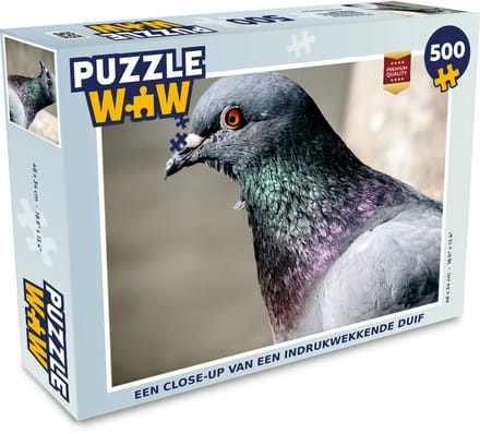 Puzzel Een close-up van een indrukwekkende duif - Legpuzzel - Puzzel 500 stukjes