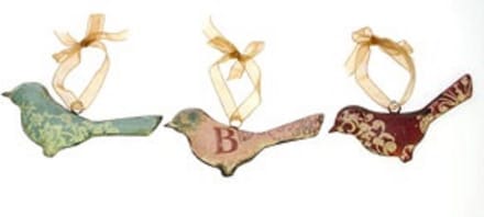Vogeltje hangend metaal, 3ass. 12x2x6,5cm