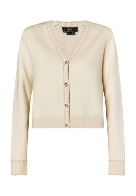 Faina Vest met parels Dames wolwit