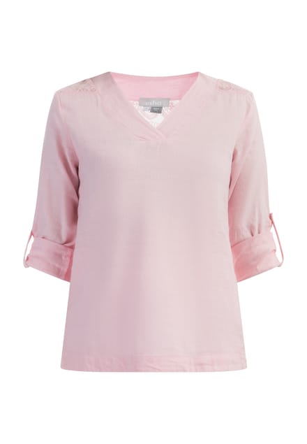 usha Blouseshirt met kant Dames lichtroze