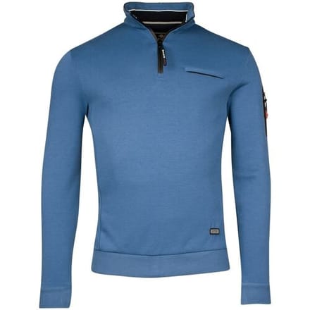 Baileys Trui Sweat Half Zip Doubleface Interlock Delft Blue / male