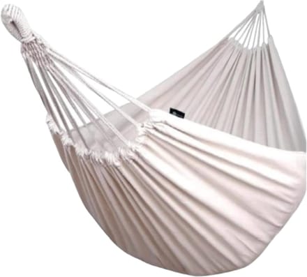 Hangmat met karabijnhaak - Hamac comfortabel - Ontspannen buiten - Stabiele constructie - 200 x 100 cm - Beige