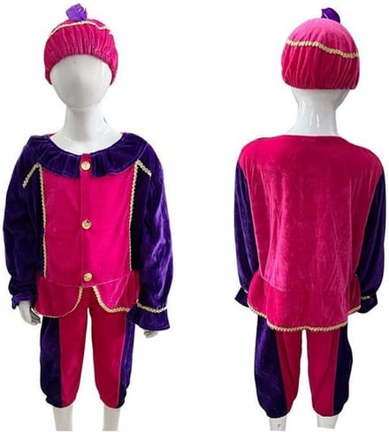 Sinterklaas Pietenpak - Paars-roze verkleedset voor kinderen van 5-7 jaar