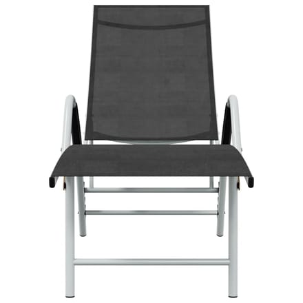 vidaXL - Ligbed - textileen - en - aluminium - zwart