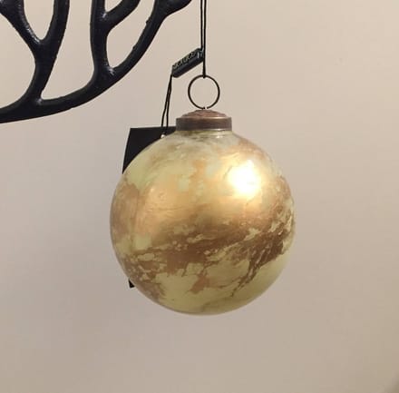 Diga Colmore grote kerstbal Goud marmer 10cm 2 stuks