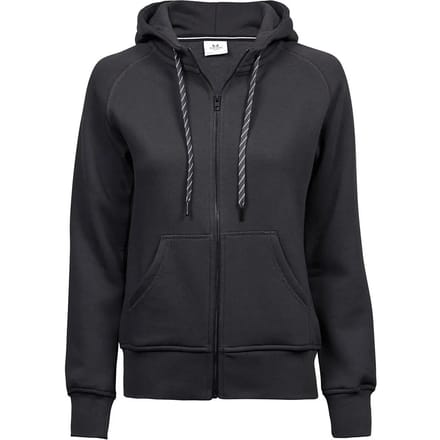Tee Jays - Dames Fashion Hoodie met rits - Dark Grey (Solid) maat S