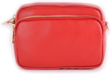 Giuliano lederen schouder tas - rood - made in Italy