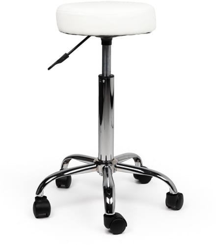 Tabouret Wit - Standaard, Zonder voetring