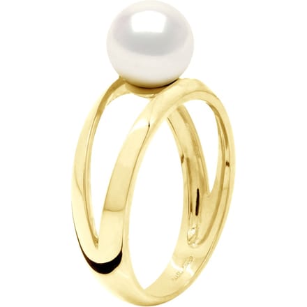 Ring - Geel Goud 375 - Echte Gecultiveerde Zoetwater Parel Rond 8-9 mm