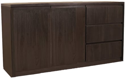 Dressoir melamine donker walnoot 160cm Cassie kunststof kast