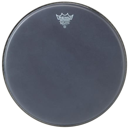 Remo Ambasador zwart Suede 12", Tom Batter/Reso - Tom vel