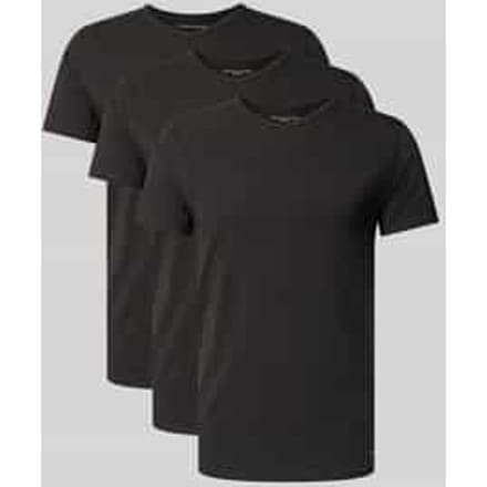 slim fit T-shirt set van katoenmix in set van 3
