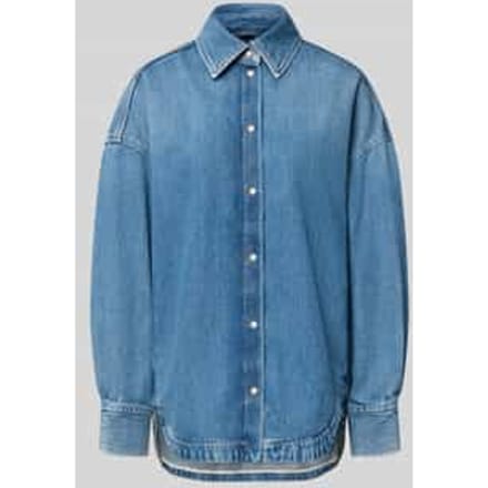 Oversized overhemdjack van katoendenim model 'C_OVERSHIRT 4.0'
