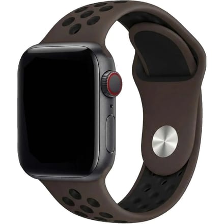 2+2 | Apple Watch Bandje Stryde - Dubbel - Siliconen - Bruin Zwart