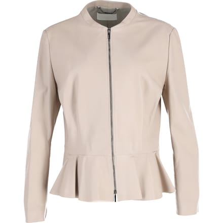 BOSS Rits Peplum Jas in Crème Lamsleer