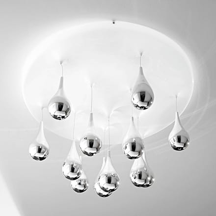 Sil-Lux Plafondlamp Pioggia, wit, chroom, Ø 70 cm H 35 cm