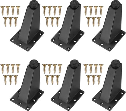 Dailygoods - Set van 6 Zwarte Meubelpoten van Aluminiumlegering - Voor Diverse Meubels