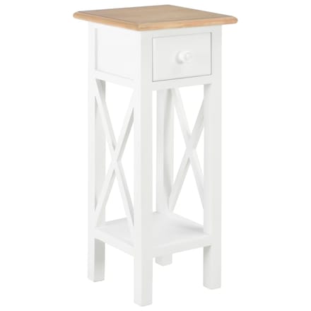 vidaXL - Bijzettafel - 27x27x65,5 - cm - hout - wit