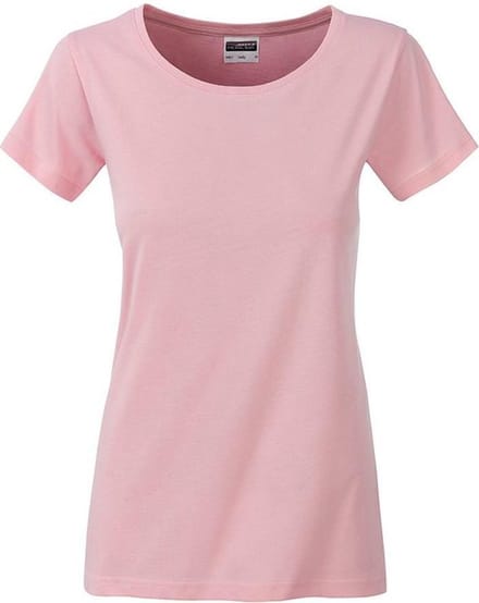 James and Nicholson Dames/dames Basic Organic Katoenen T-Shirt (Zacht Roze)