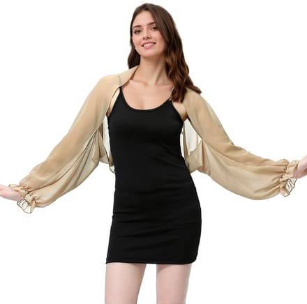 Chiffon Feestsjaal - Elegante Raglan Mouwen - 147x23 cm