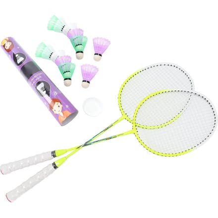 Badminton Rackets Set Eendelig Racketlichaam IJzerlegering Nylon 12 stuks Schuimplastic Badminton Sport Rackets Set white