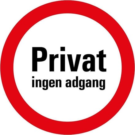 Pickup bord rond diameter 18 cm - PRIVAT INGEN ADGANG