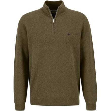 Fynch-Hatton Trui Troyer-Zip Fine Structure Deep Forest / male