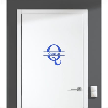 Deursticker Met Naam -  Quinten - Blauw