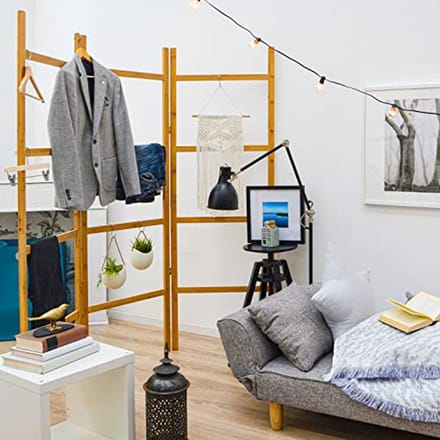 XL Handdoekladder van Bamboe - 180x180 Kledingladder en Decoratieve Muurladder