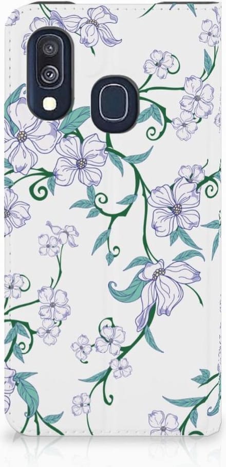 Book Case voor Samsung Galaxy A40 Uniek Smart Cover Blossom White