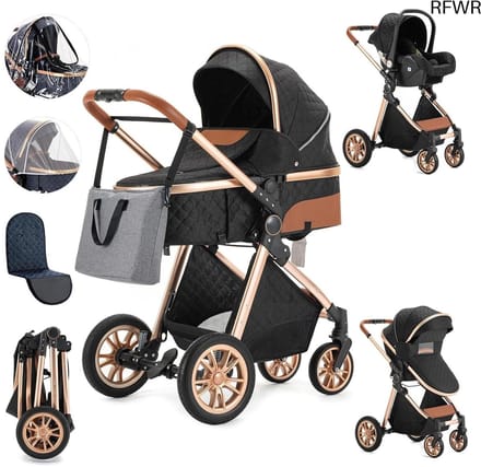 3-in-1 Kinderwagen met Autostoel en Inklapbare Functie voor Baby's