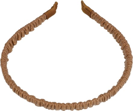 Haarsoires Haarband Diadeem 1cm – Gerimpeld Imitatie Lakleer – Lichtbruin