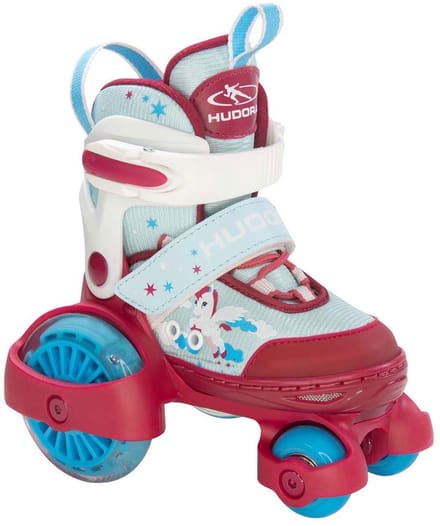 HUDORA Rolschaatsen My First Quad LED Eenhoorn, Maat 26-29