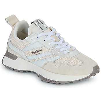 Pepe Jeans Off-white Lucky leren sportschoenen