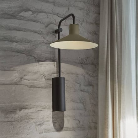 Bover LED wandlamp Platet A/02, zwart/olijfgrijs