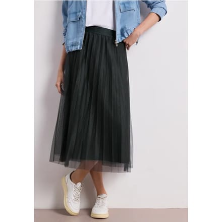 Tule midirok met geplooide structuur