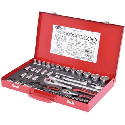 KS Tools 1/4"+1/2" dopsleutelset 52-dlg 917.4052