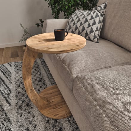Bijzettafel Holeby 56x38 cm houtkleurig [en.casa]
