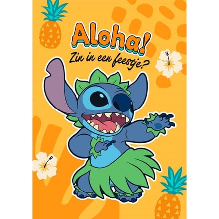 Wenskaart Hallmark uitnodiging Disney Stitch pak à 6 stuks